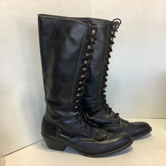 Women Vintage Boston Custom Made Shoes Knee High Lace Up Boots NO SIZE See Descr - Picture 4 of 14